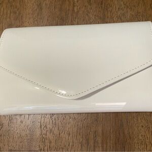 Classic White Patent Envelope Clutch